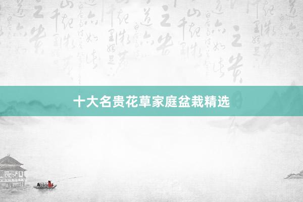 十大名贵花草家庭盆栽精选